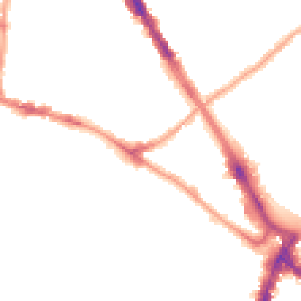 Night-time road noise heatmap for N6 5LZ