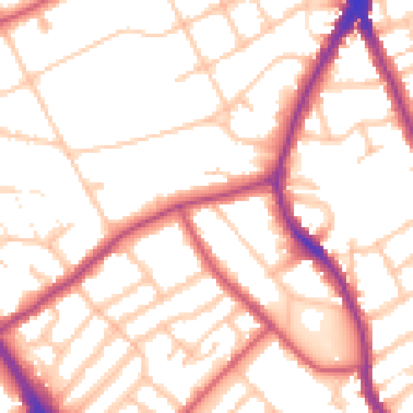 Daytime road noise heatmap for N6 5NS