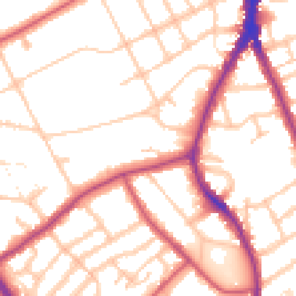 Daytime road noise heatmap for N6 5NU