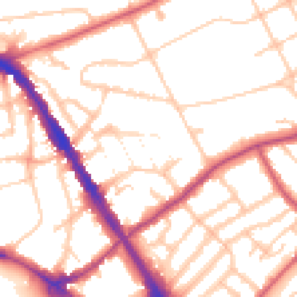 Daytime road noise heatmap for N6 5QD
