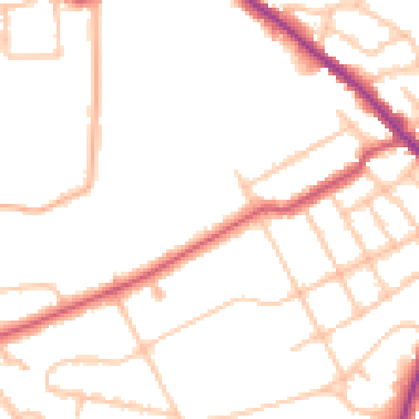 Daytime road noise heatmap for N6 5RU