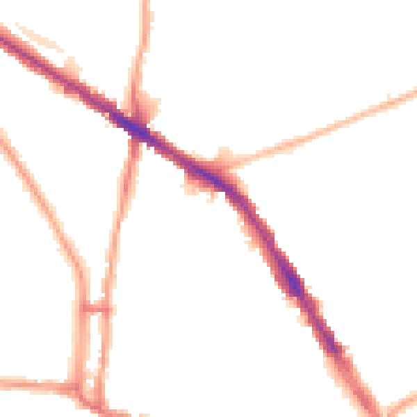 Night-time road noise heatmap for N6 5RX