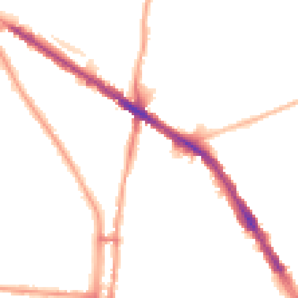 Night-time road noise heatmap for N6 5SU