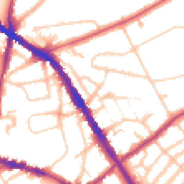 Daytime road noise heatmap for N6 5TL