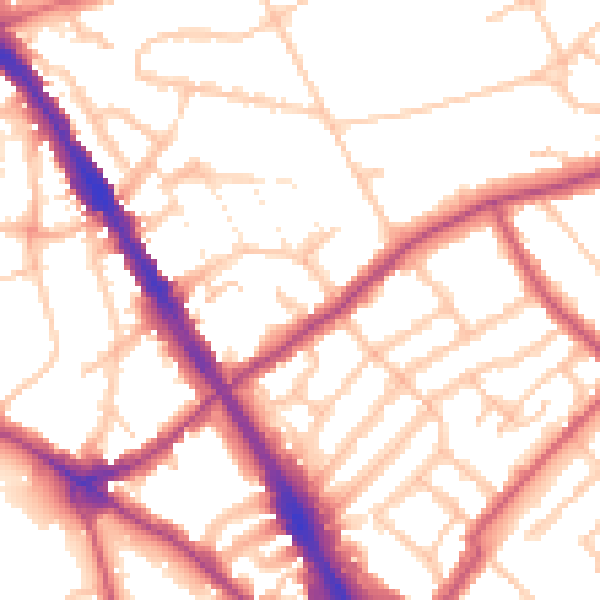 Daytime road noise heatmap for N6 5XA
