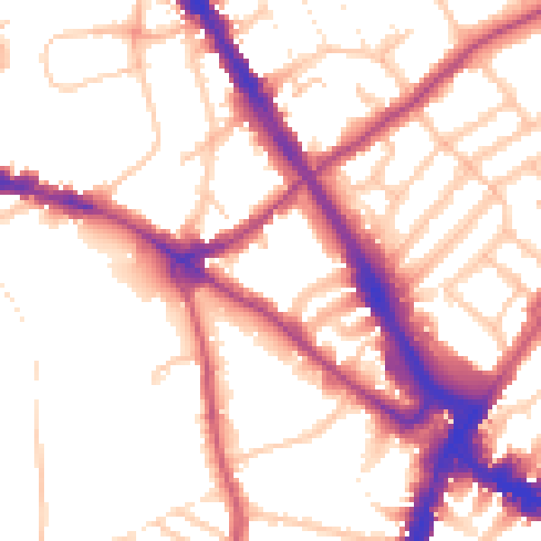 Daytime road noise heatmap for N6 5YN