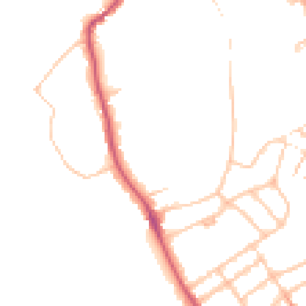Daytime road noise heatmap for N6 6AJ