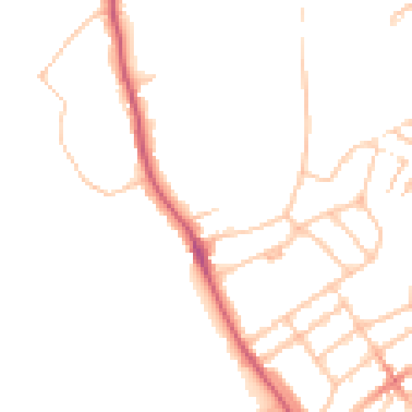 Daytime road noise heatmap for N6 6AR