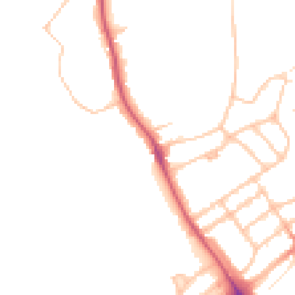 Daytime road noise heatmap for N6 6AS