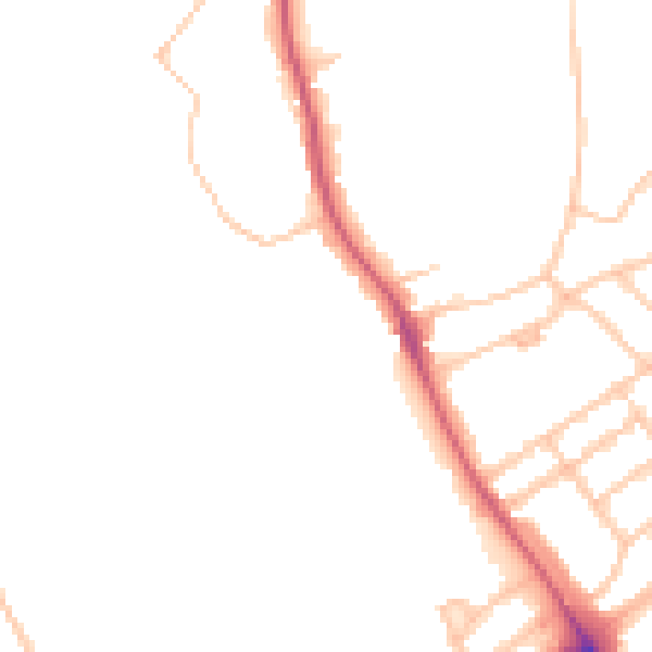 Daytime road noise heatmap for N6 6AT