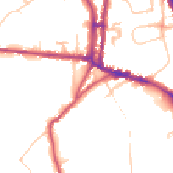 Daytime road noise heatmap for N6 6BH