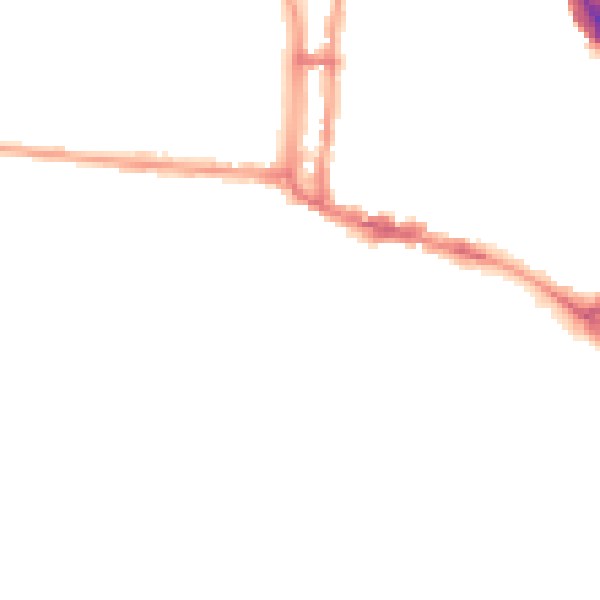 Night-time road noise heatmap for N6 6BL