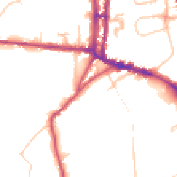 Daytime road noise heatmap for N6 6BP