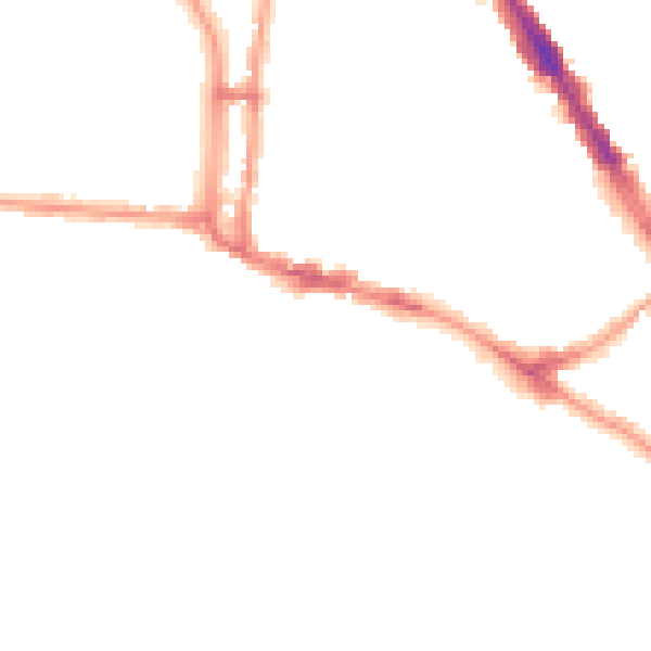 Night-time road noise heatmap for N6 6DD
