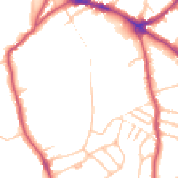 Daytime road noise heatmap for N6 6EX
