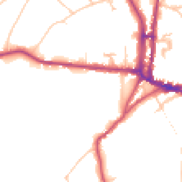 Daytime road noise heatmap for N6 6HS