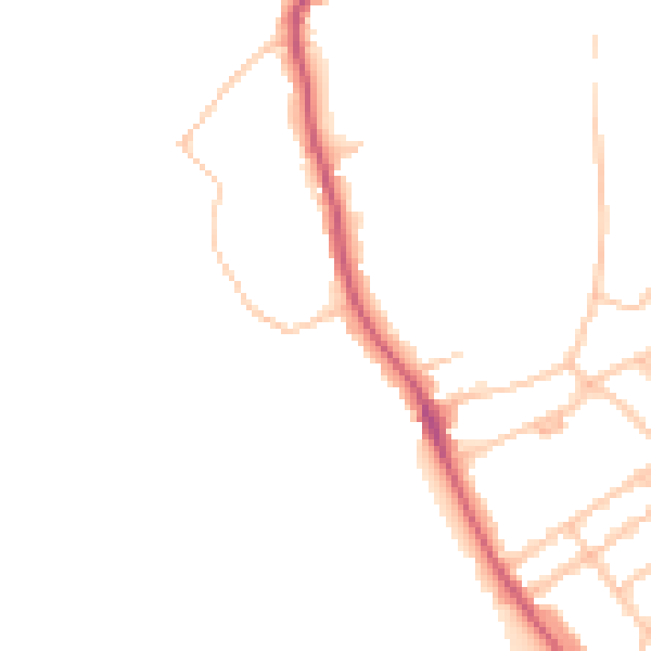 Daytime road noise heatmap for N6 6JL