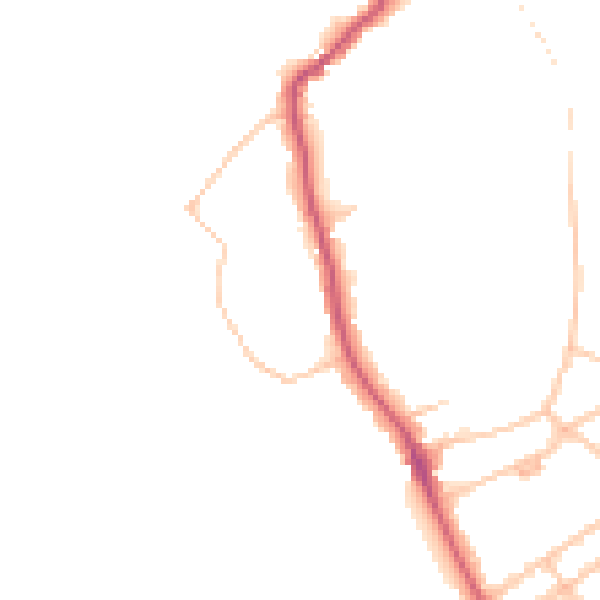 Daytime road noise heatmap for N6 6JP