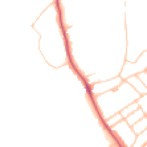 Daytime road noise heatmap for N6 6JR