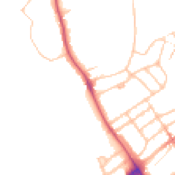 Daytime road noise heatmap for N6 6JS