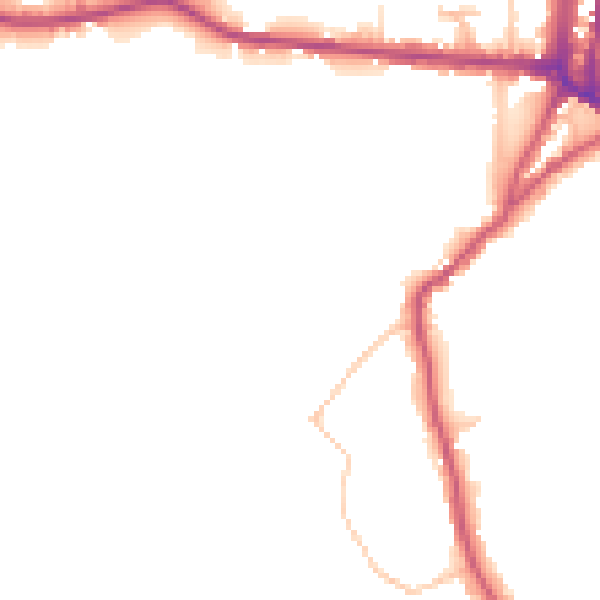 Daytime road noise heatmap for N6 6JT