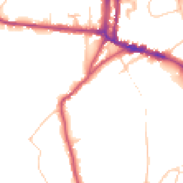 Daytime road noise heatmap for N6 6LT