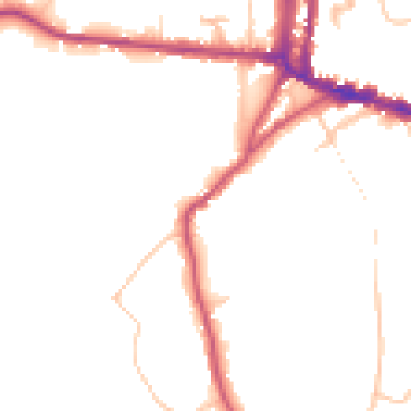 Daytime road noise heatmap for N6 6LX
