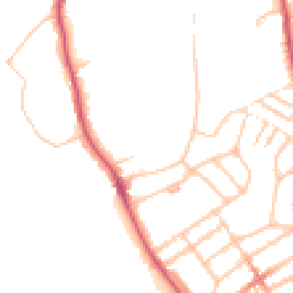 Daytime road noise heatmap for N6 6QB
