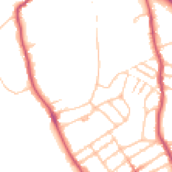 Daytime road noise heatmap for N6 6QH