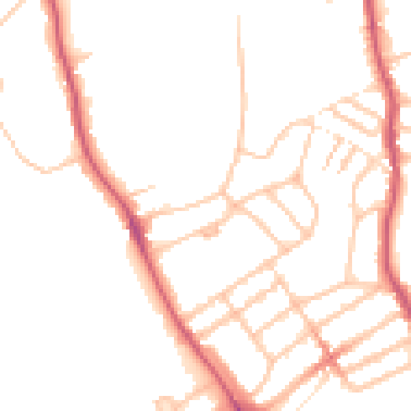 Daytime road noise heatmap for N6 6QR