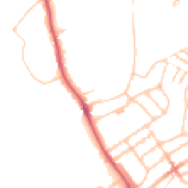Daytime road noise heatmap for N6 6QY