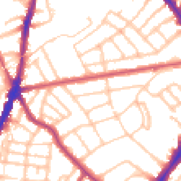 Daytime road noise heatmap for N7 0AH
