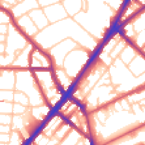 Daytime road noise heatmap for N7 0HT