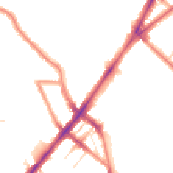 Night-time road noise heatmap for N7 0HT