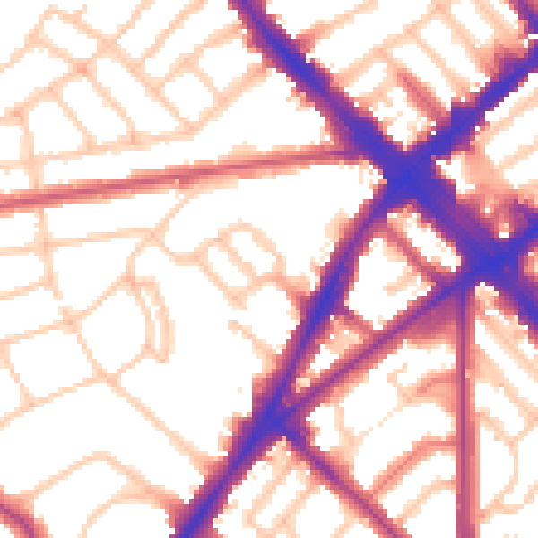 Daytime road noise heatmap for N7 0NH