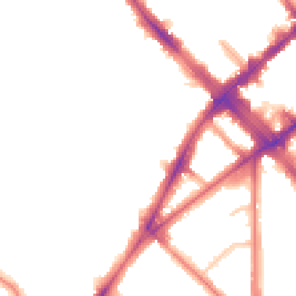 Night-time road noise heatmap for N7 0NH