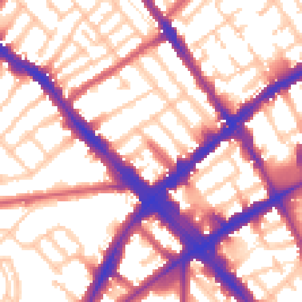 Daytime road noise heatmap for N7 6AR
