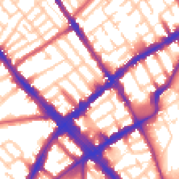 Daytime road noise heatmap for N7 6BL