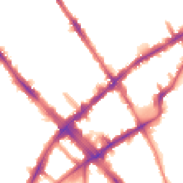 Night-time road noise heatmap for N7 6BL