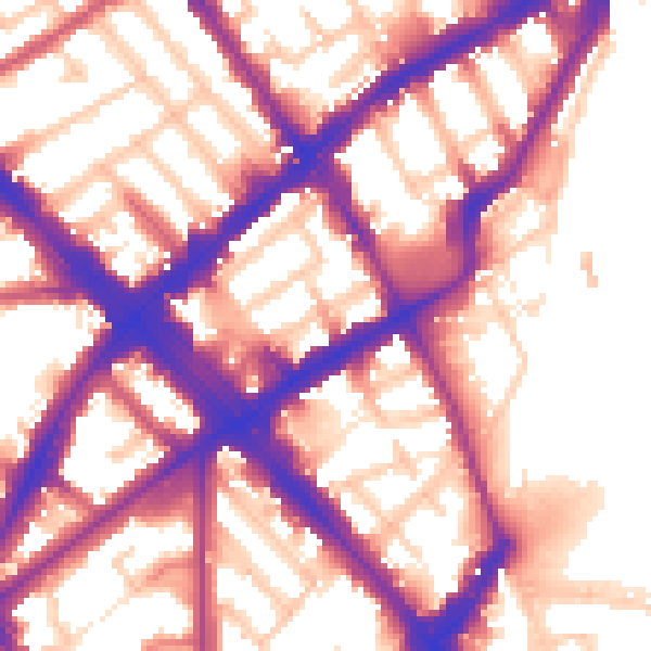 Daytime road noise heatmap for N7 6DR