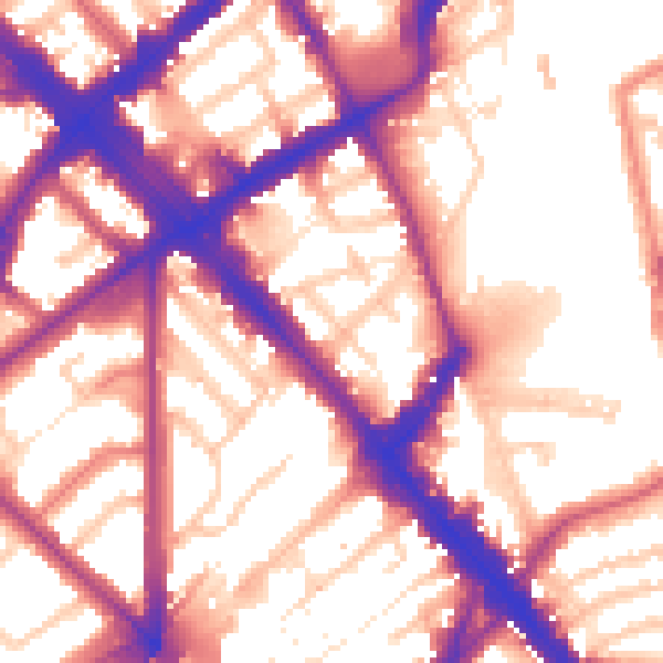 Daytime road noise heatmap for N7 6EN