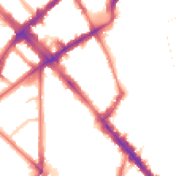 Night-time road noise heatmap for N7 6EN