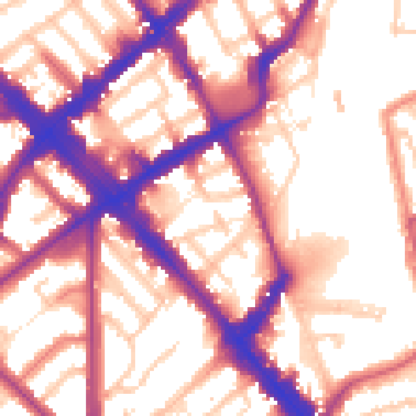 Daytime road noise heatmap for N7 6EU