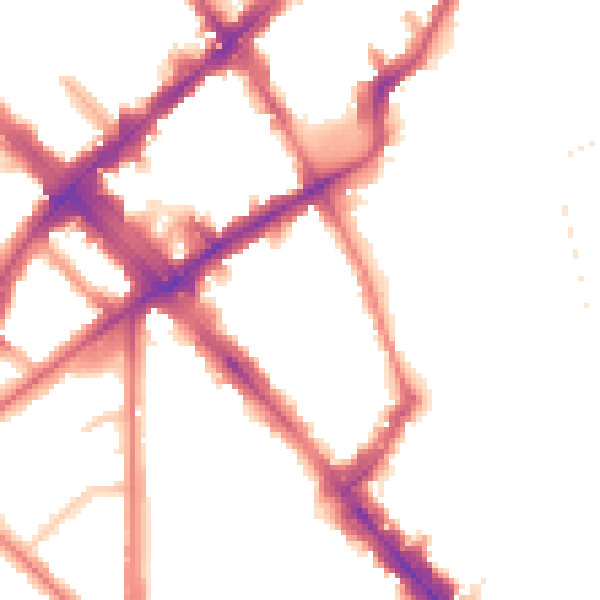 Night-time road noise heatmap for N7 6EU