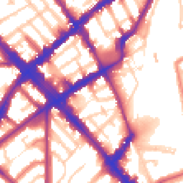 Daytime road noise heatmap for N7 6EX