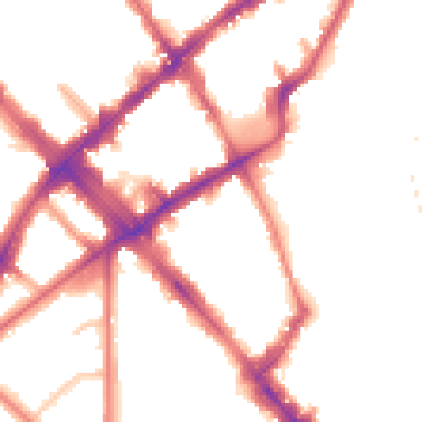 Night-time road noise heatmap for N7 6EX
