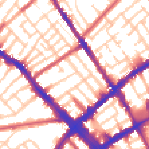 Daytime road noise heatmap for N7 6EY