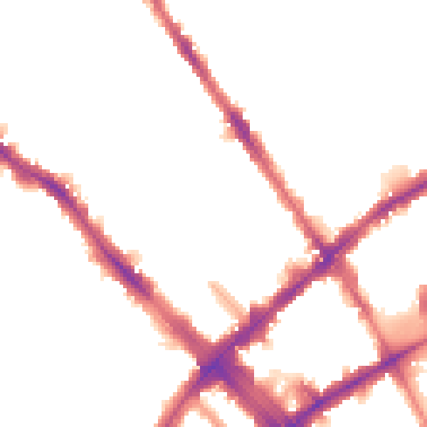 Night-time road noise heatmap for N7 6EY