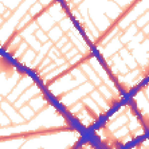 Daytime road noise heatmap for N7 6FE