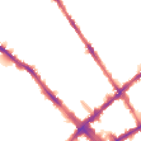 Night-time road noise heatmap for N7 6FE
